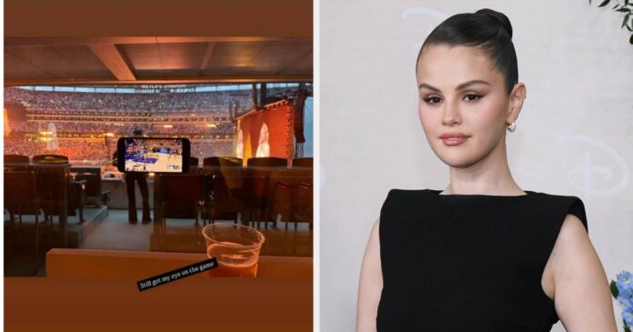 Selena Gomez Watches Basketball Game At Beyoncé Concert