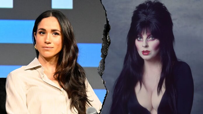 Meghan Markle's Elvira hair dye comment prompts cheeky response from gothic icon