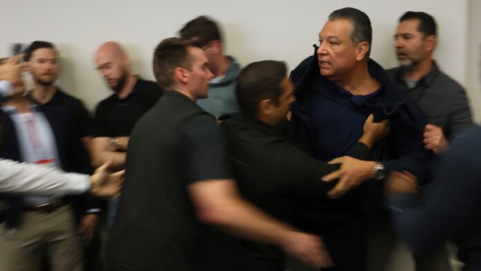 Democrats outraged after federal agents handcuff Sen Padilla at Noem press event