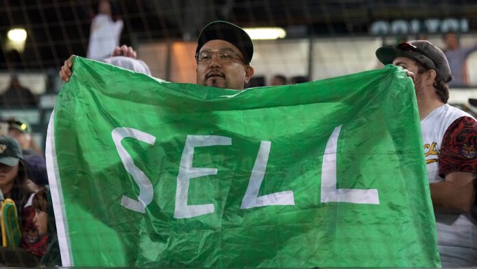 A's broadcast shows moment fan wearing 'SELL' shirt was confronted by security